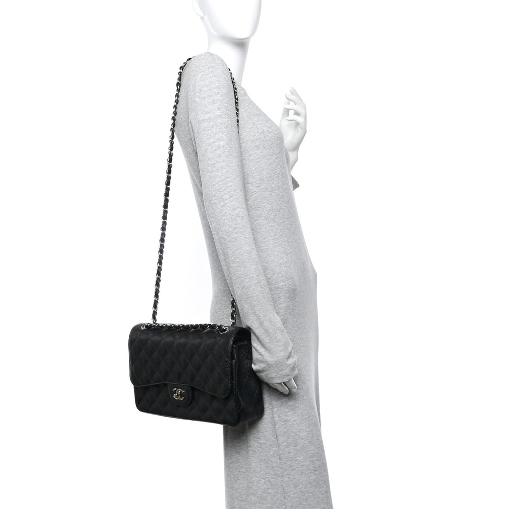 Chanel Caviar Quilted Jumbo Double Flap Black