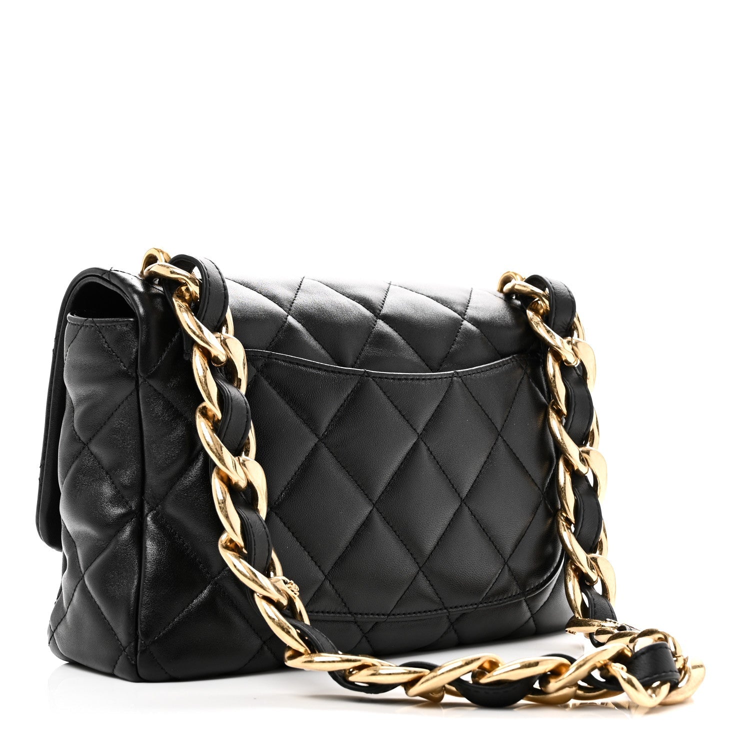 Chanel Lambskin Quilted Large CC Funky Town Flap Black