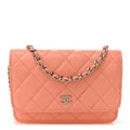 Chanel Caviar Quilted Mini Wallet On Chain WOC Coral