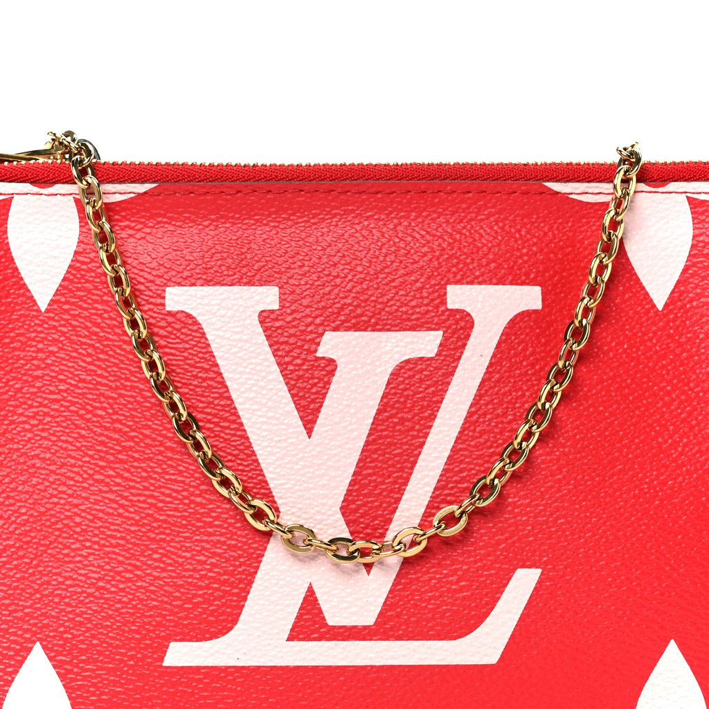 Louis Vuitton Monogram Giant Double Zip Pochette Rouge