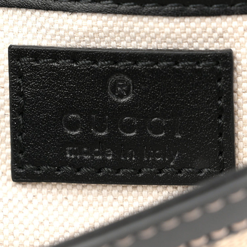Gucci GG Supreme Monogram Horsebit 1955 Soft Small Shoulder Bag Beige Black