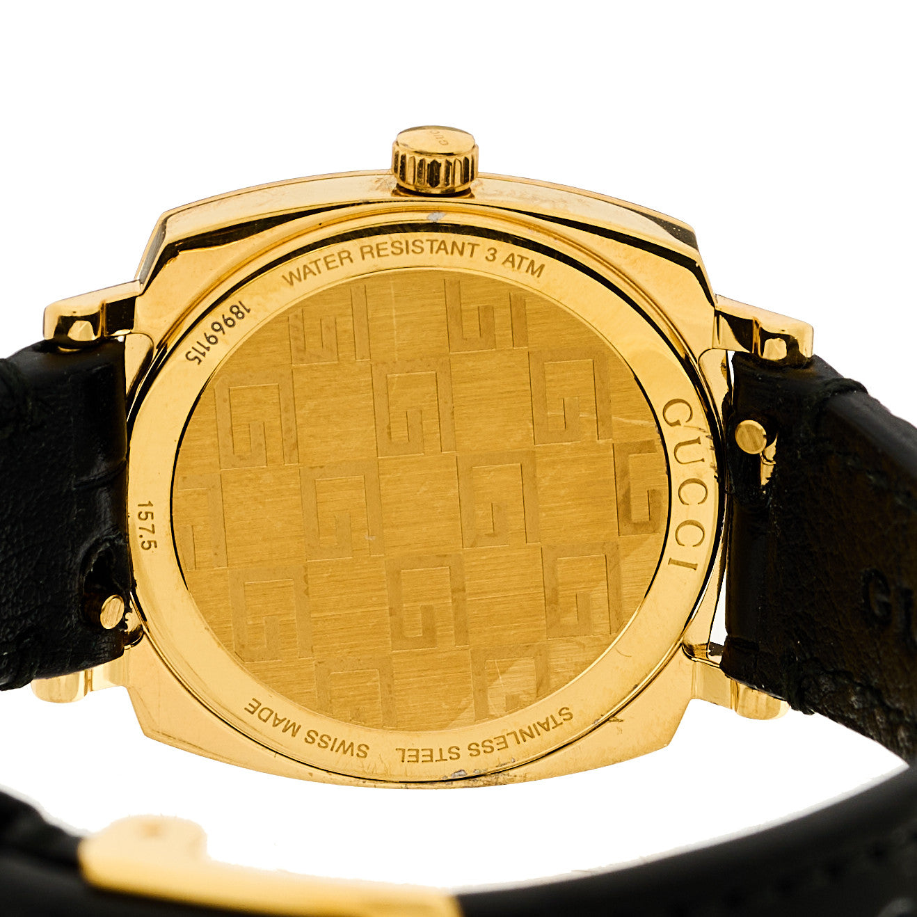 Gucci Stainless Steel Alligator 27mm Grip Quartz Watch Black