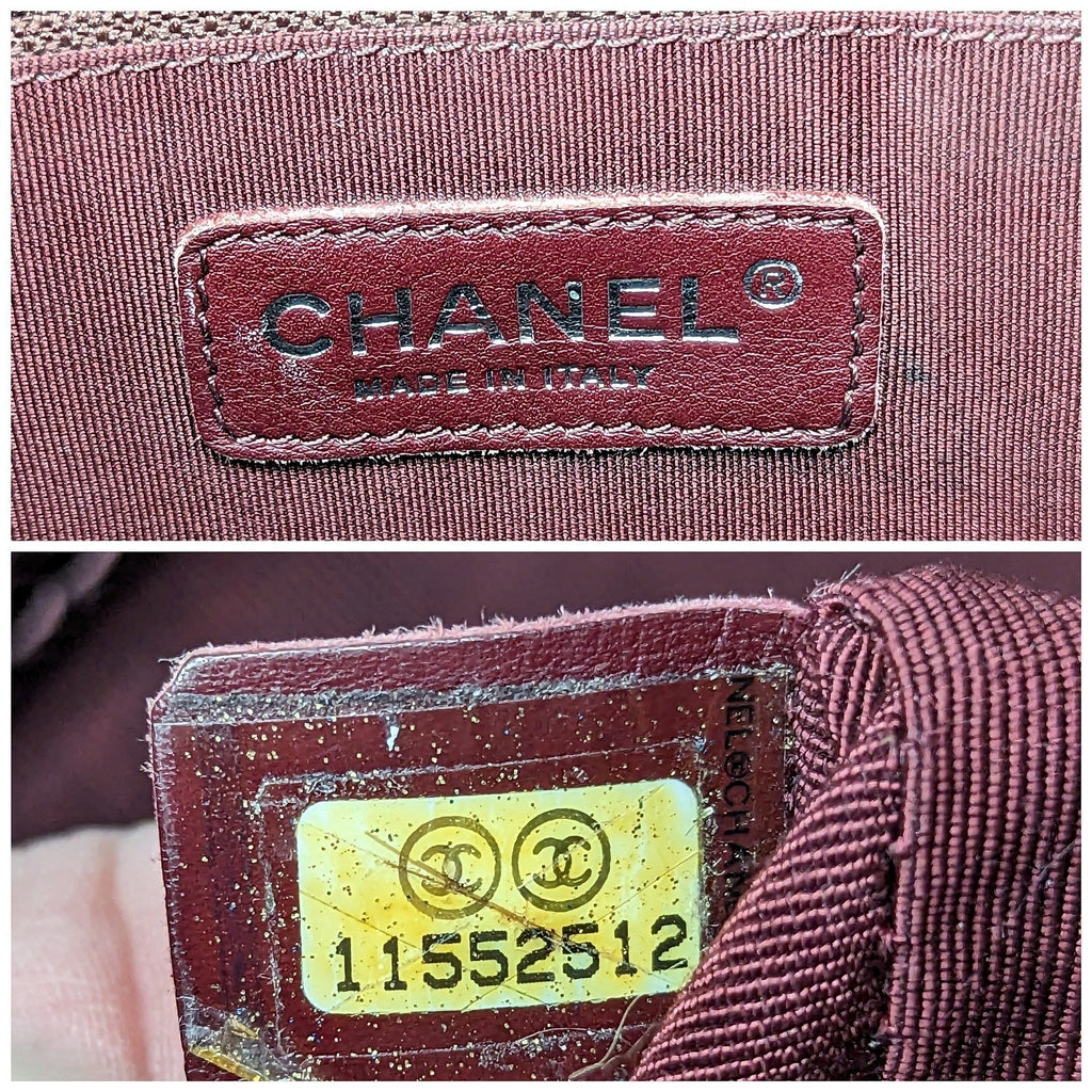 Chanel bags Burgundy Quilted Caviar Grand Shopping Tote GST