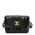 Chanel Patent Flap Waist Belt Bag Black