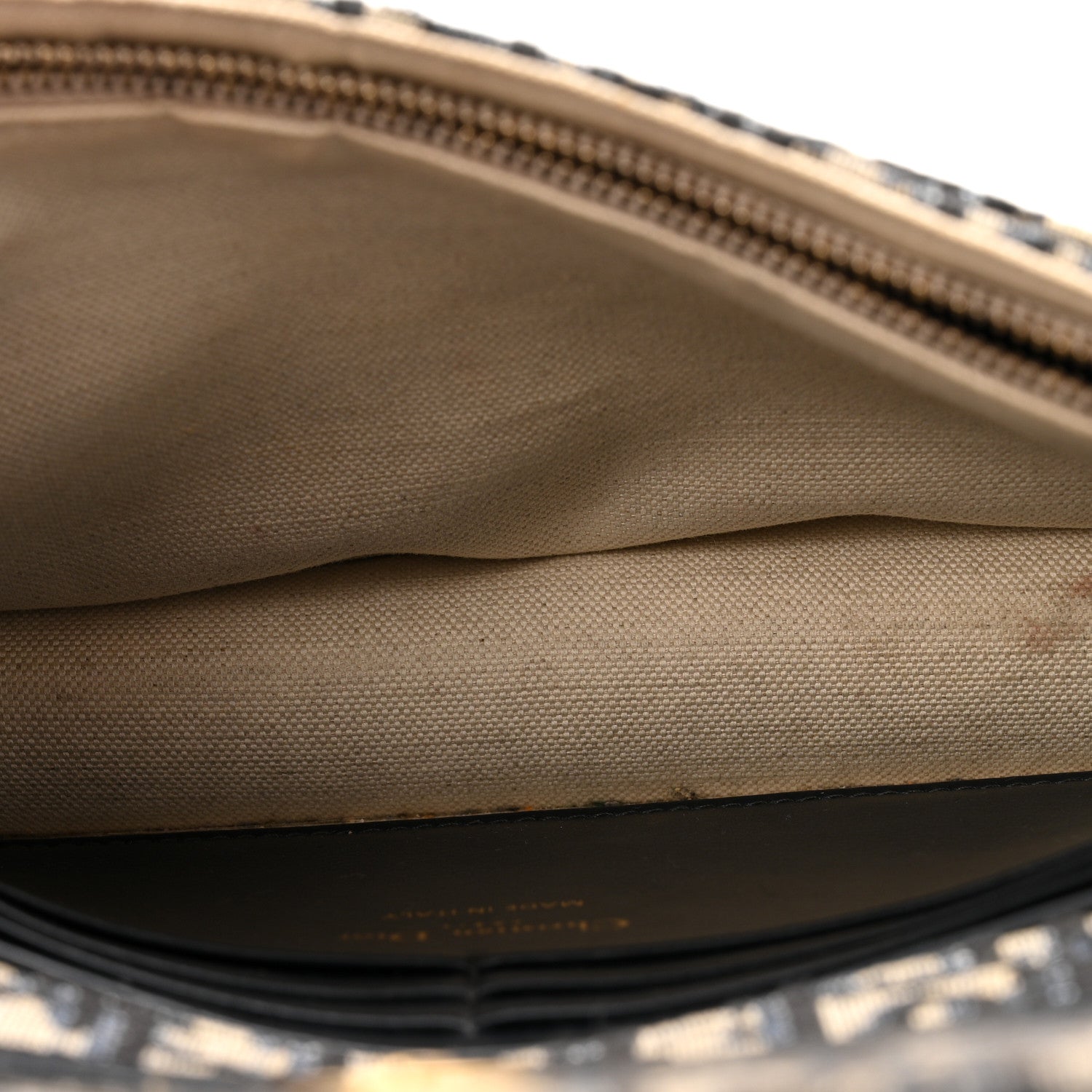 Christian Dior Oblique Saddle Chain Pouch Blue