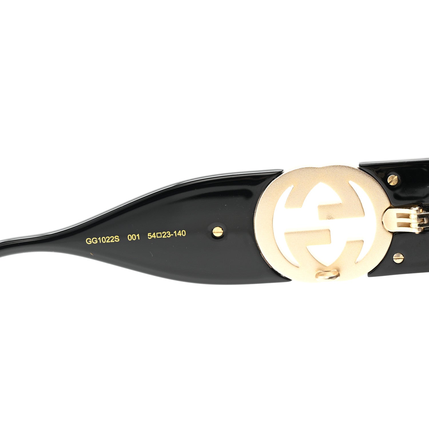 Gucci Acetate Square Frame Chain Sunglasses GG1022S Black