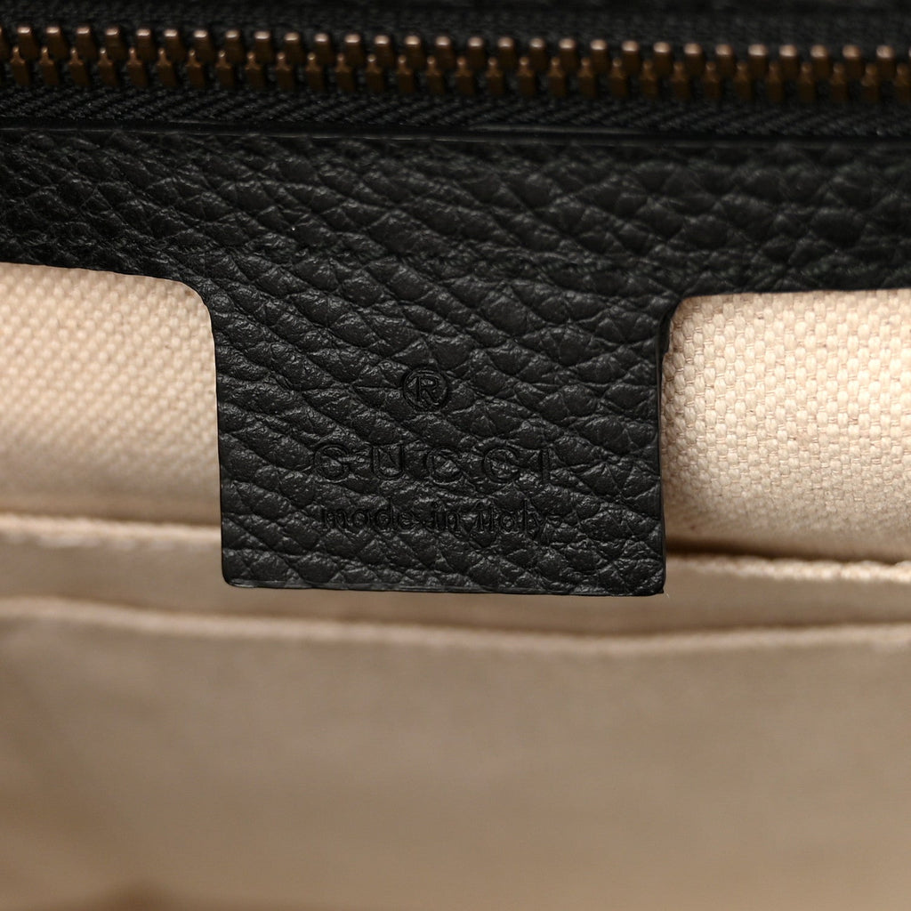 Gucci Dollar Calfskin GG Marmont Briefcase Black