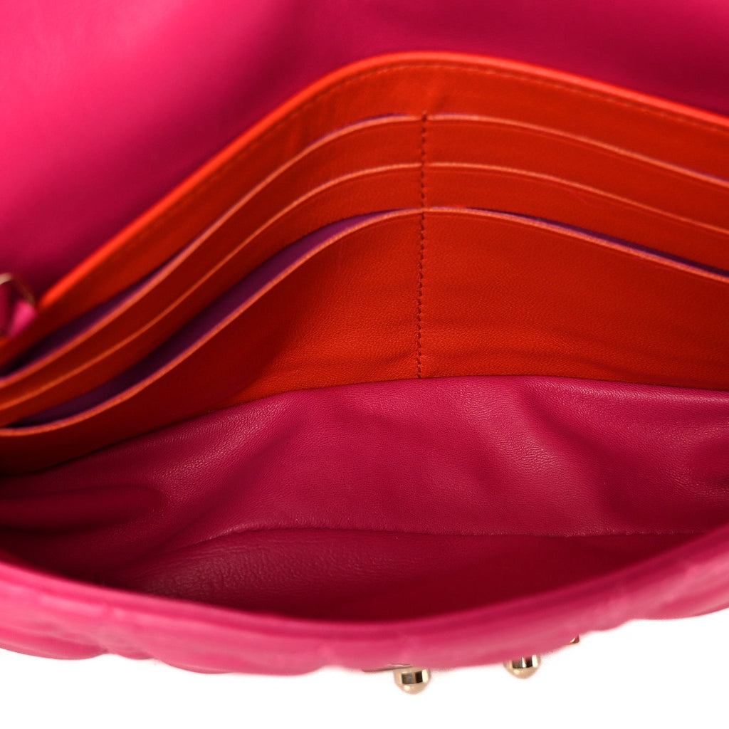 Christian Dior Lambskin Cannage Miss Dior Promenade Pouch Fuchsia