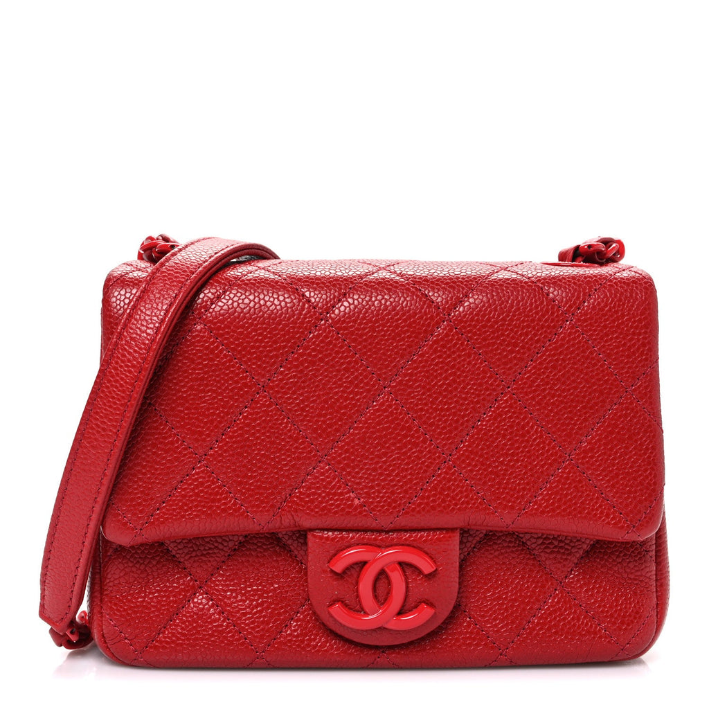 Chanel Caviar Quilted Mini Incognito Square Flap Red
