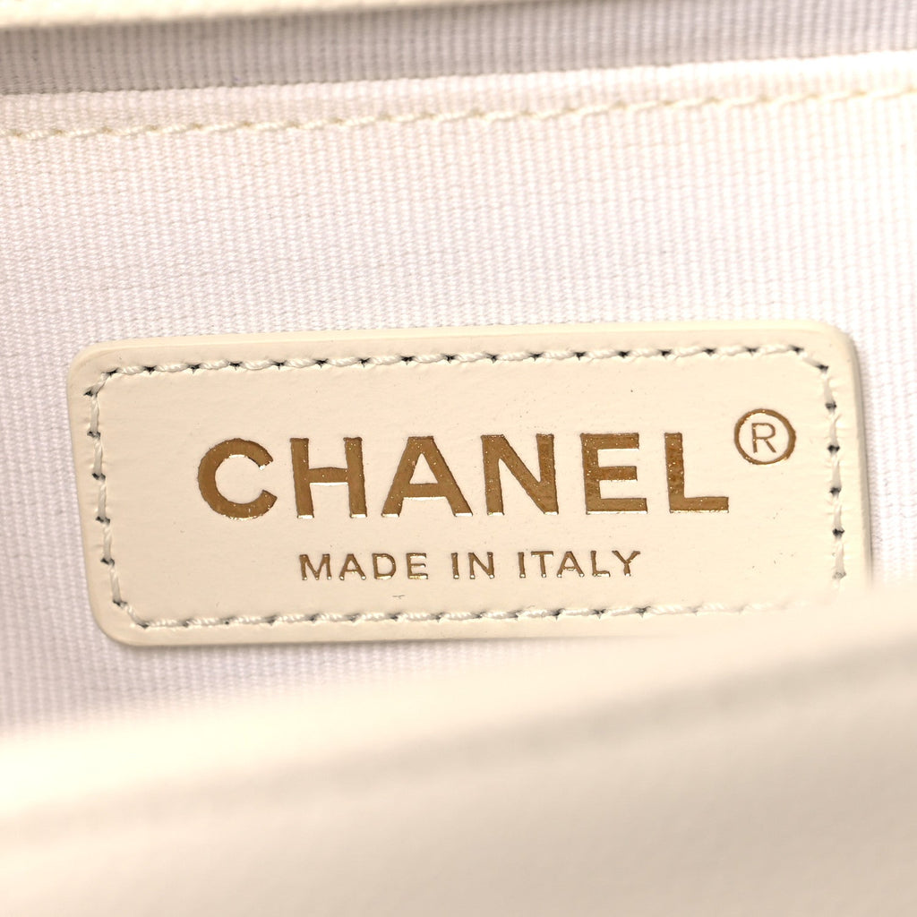 Chanel Caviar Quilted Medium Boy Flap White