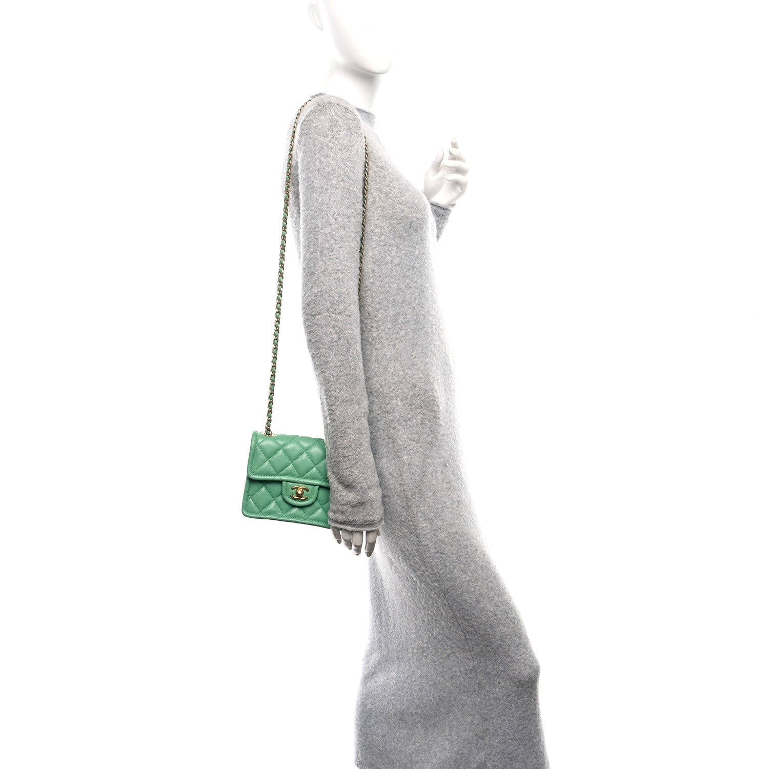 Chanel Caviar Quilted Mini Sweet Classic Flap Green