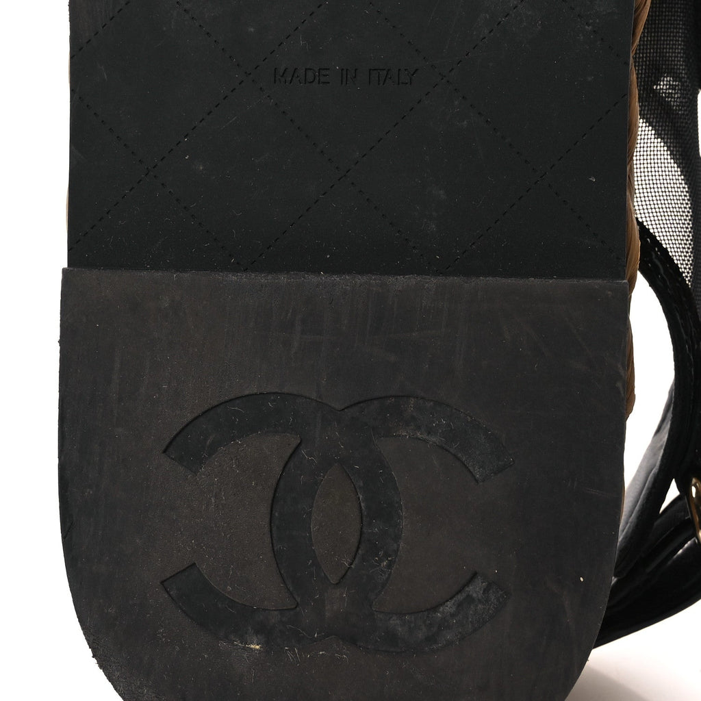 Mesh Patent Calfskin Velcro Dad Sandals 40 Black