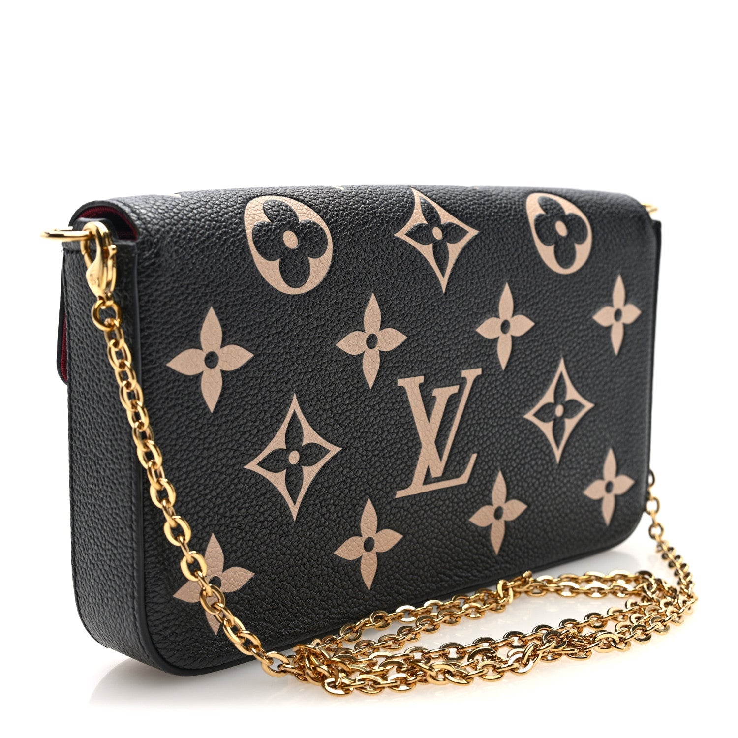 Louis Vuitton Empreinte Monogram Giant Felicie Pochette Black Beige
