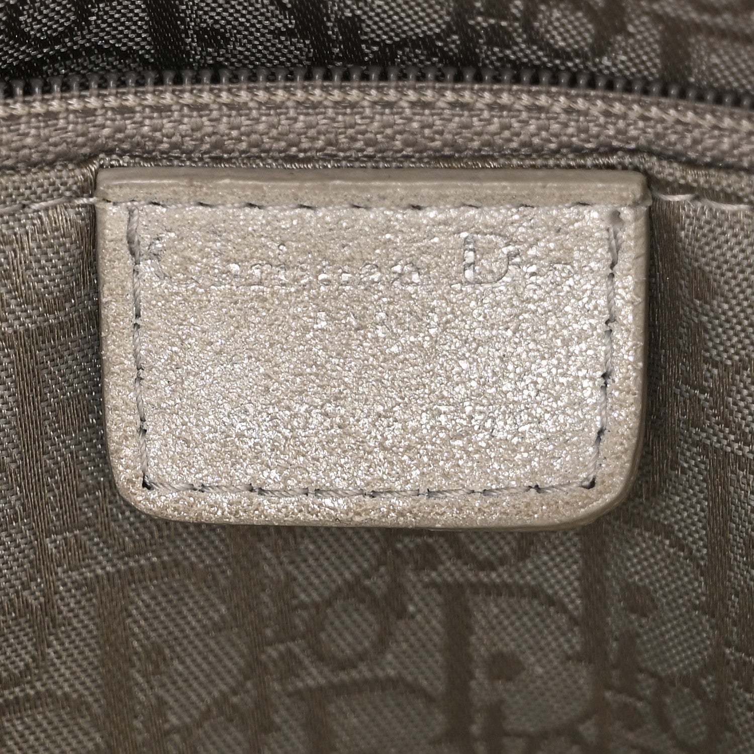 Christian Dior Metallic Nubuck Cannage Medium Lady Dior Silver