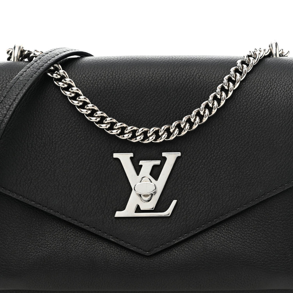 Louis Vuitton Soft Calfskin Mylockme Chain Bag BB Black