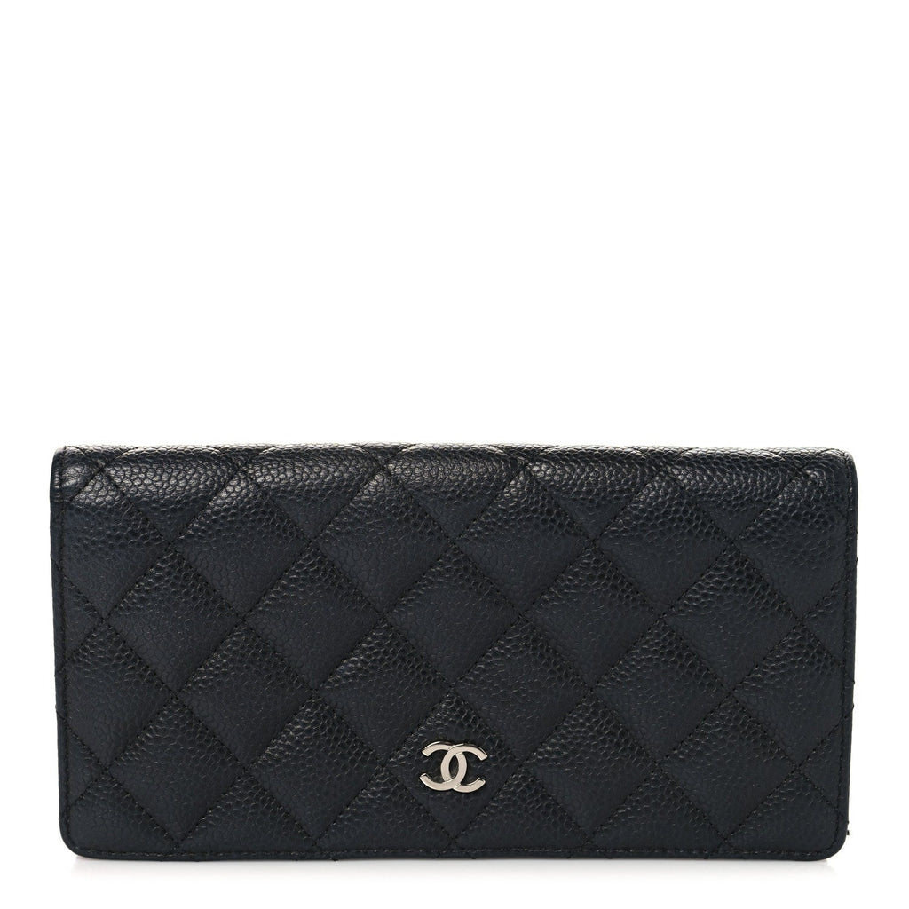 Caviar Quilted Yen Wallet Black