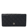 Caviar Quilted Yen Wallet Black