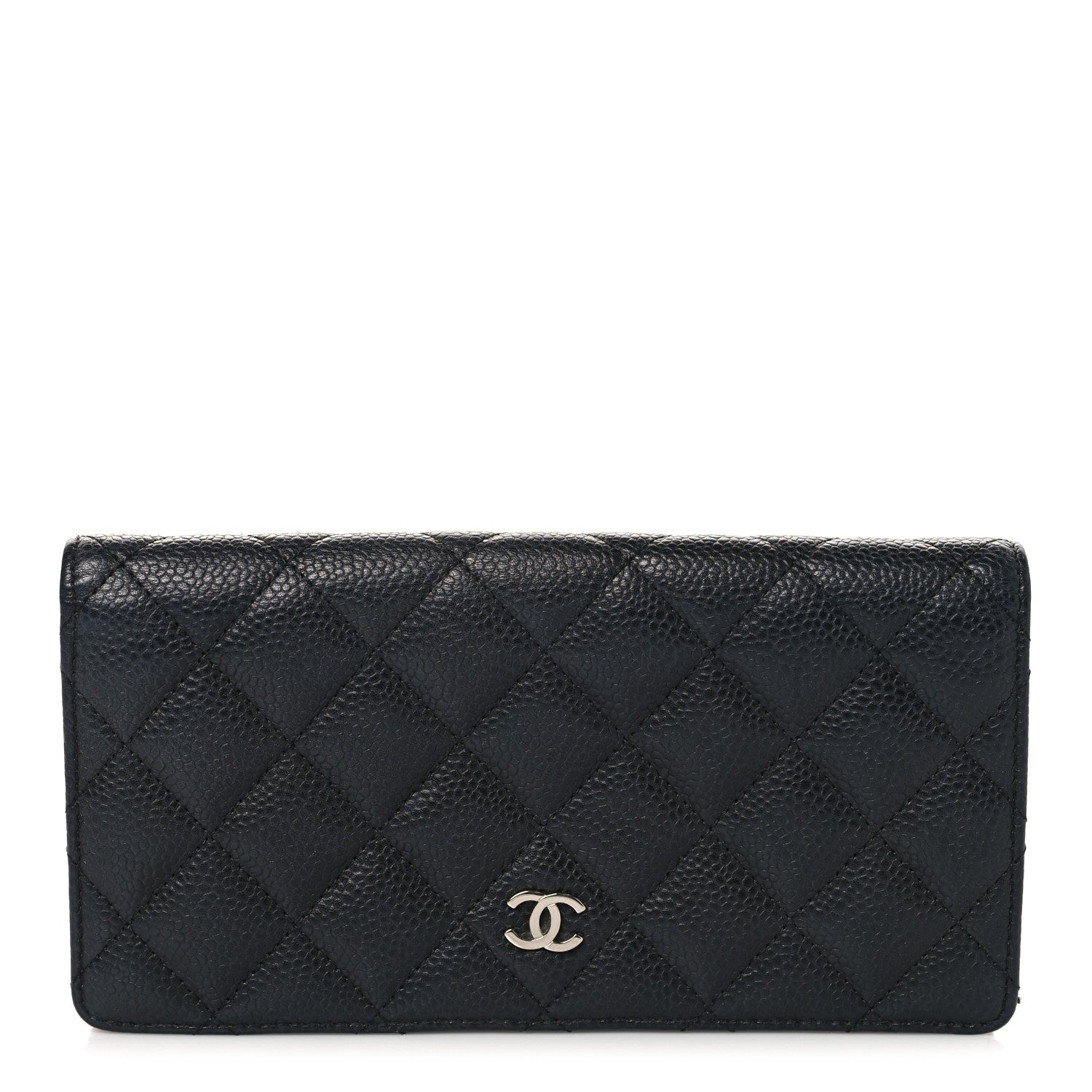 Caviar Quilted Yen Wallet Black