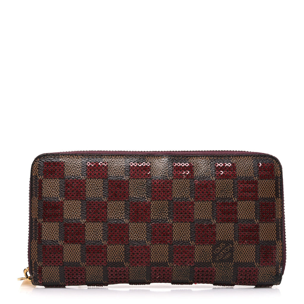 Louis Vuitton Damier Paillettes Zippy Wallet Red