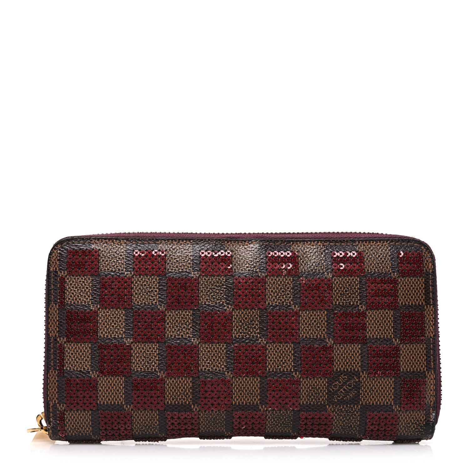 Louis Vuitton Damier Paillettes Zippy Wallet Red