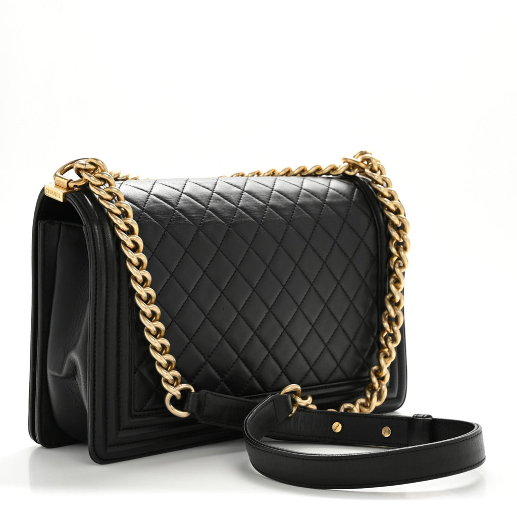 Chanel Lambskin Quilted New Medium Boy Flap Black