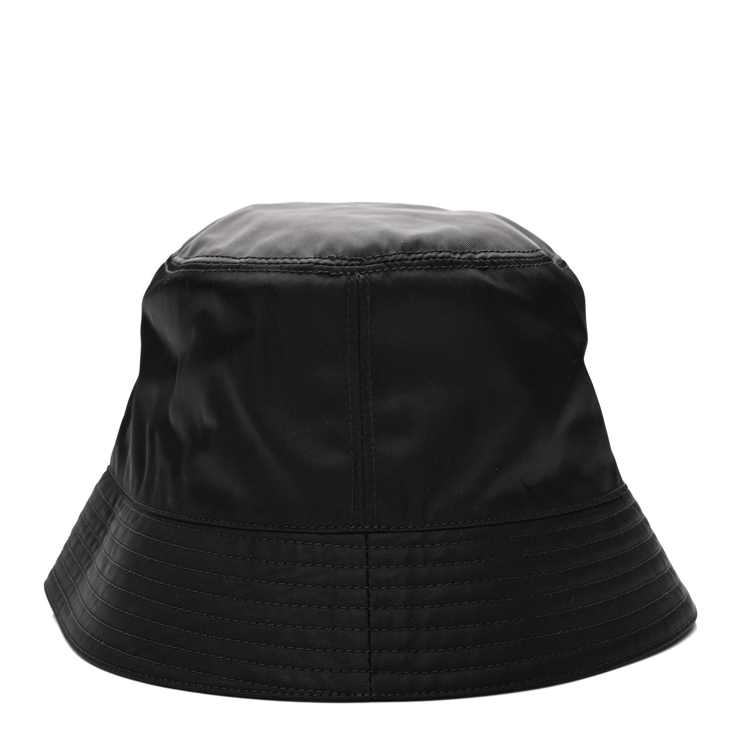 Prada Re-Nylon Metal Triangle Logo Womens Bucket Hat M Black