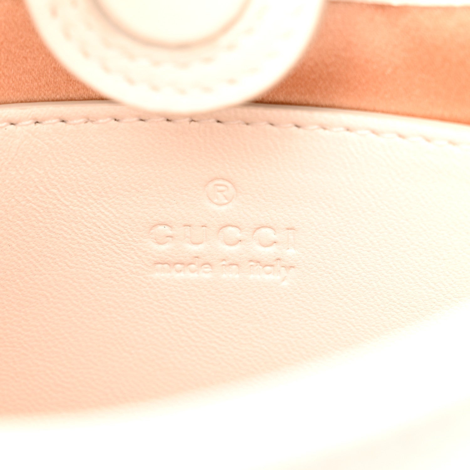 Gucci Calfskin Horsebit Slim Shoulder Bag White
