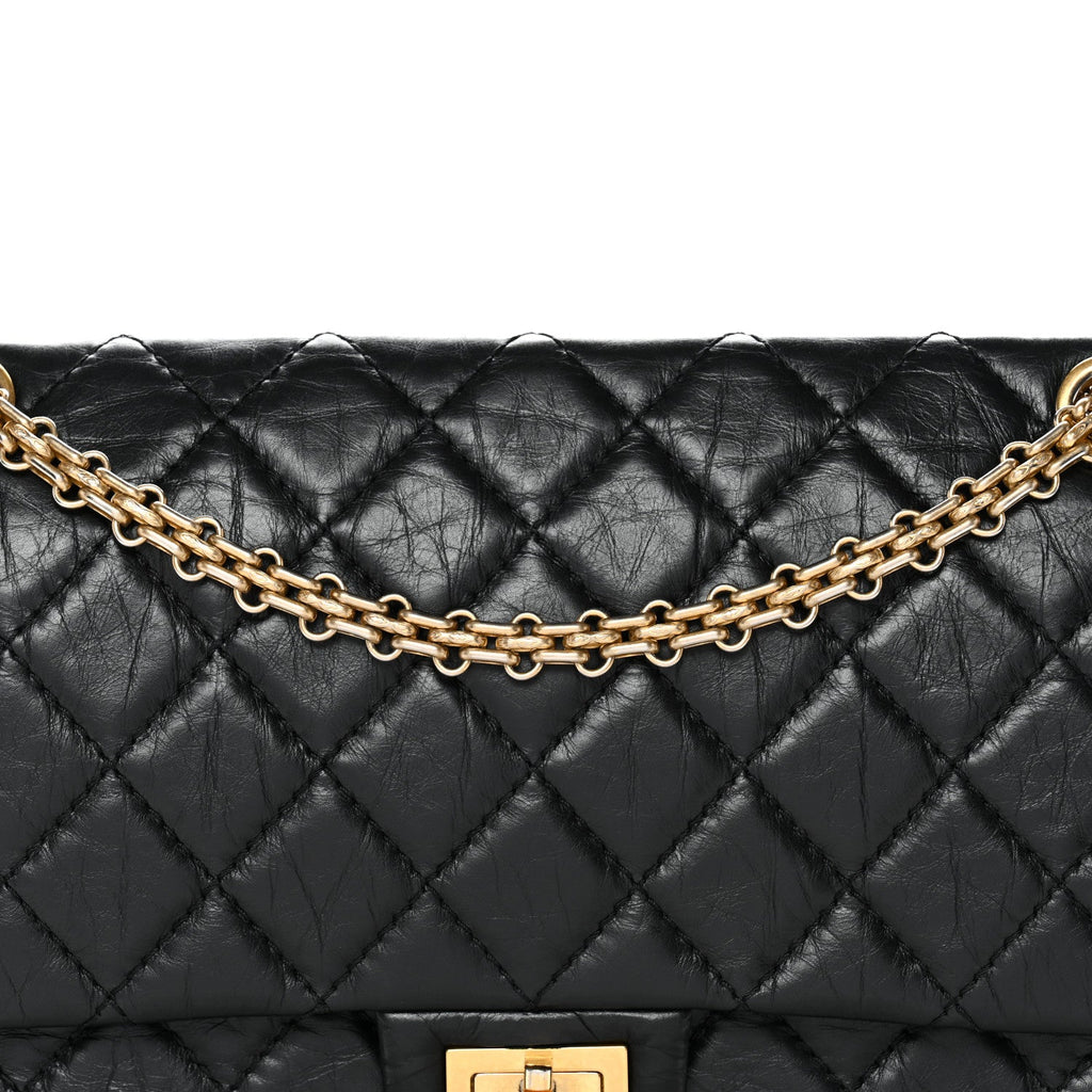 Chanel Aged Calfskin Quilted 2.55 Reissue 226 Flap Black