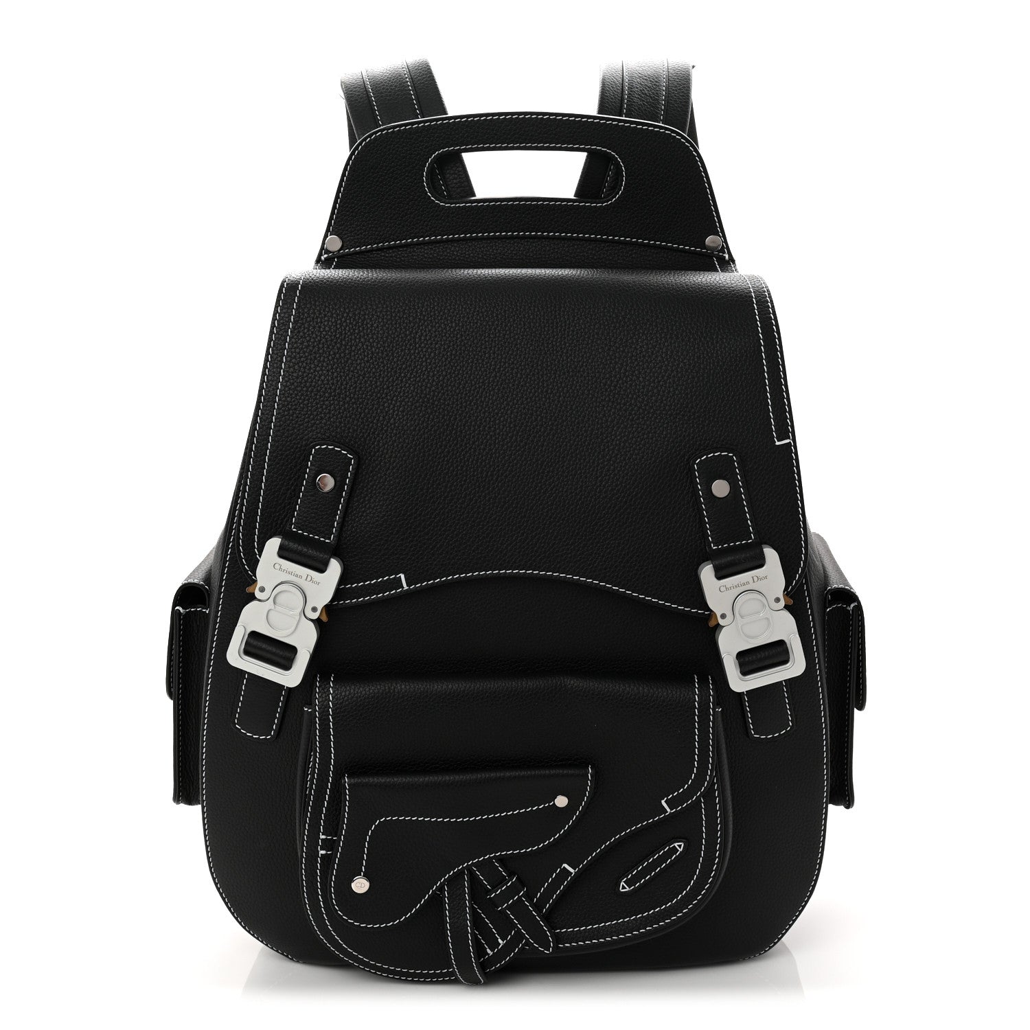Christian Dior Grained Calfskin Maxi Gallop Backpack Black
