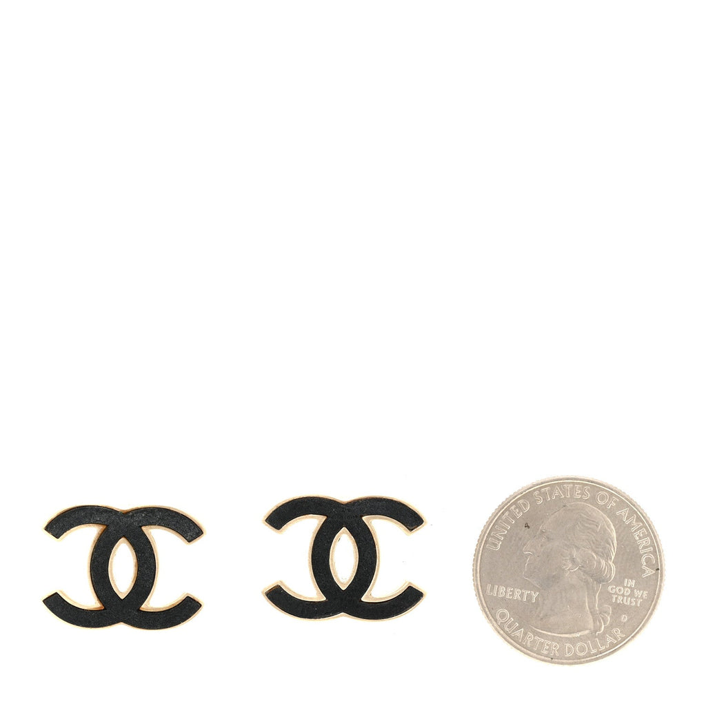 Lambskin CC Earrings Black