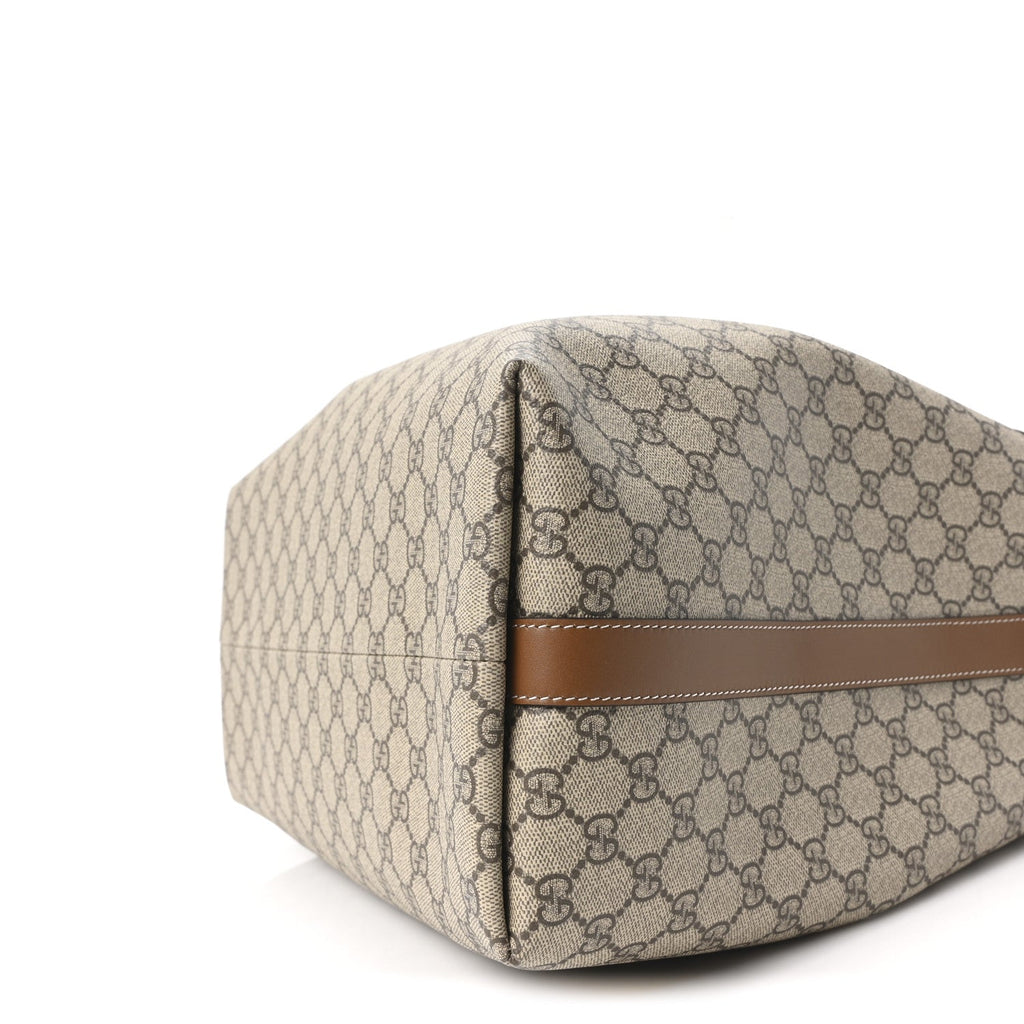 Gucci GG Icon Monogram Padlock Shoulder Bag Beige Dark Brown