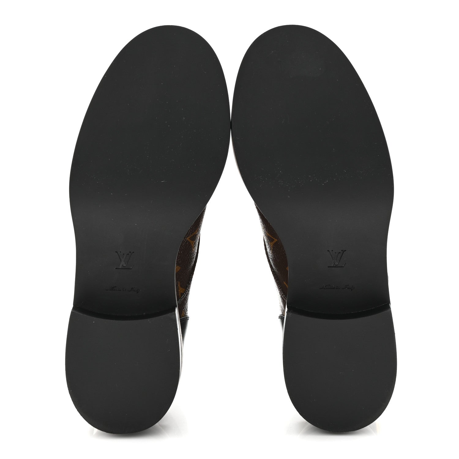Louis Vuitton Calfskin Monogram Wonderland Flat Ranger Boots 36.5 Black
