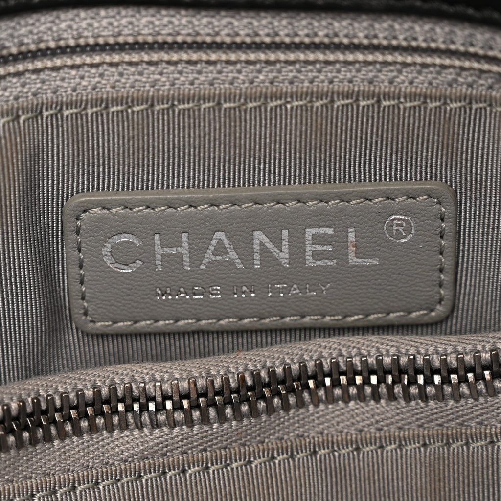 Chanel Calfskin Quilted Large Coco Pleats Tote Black