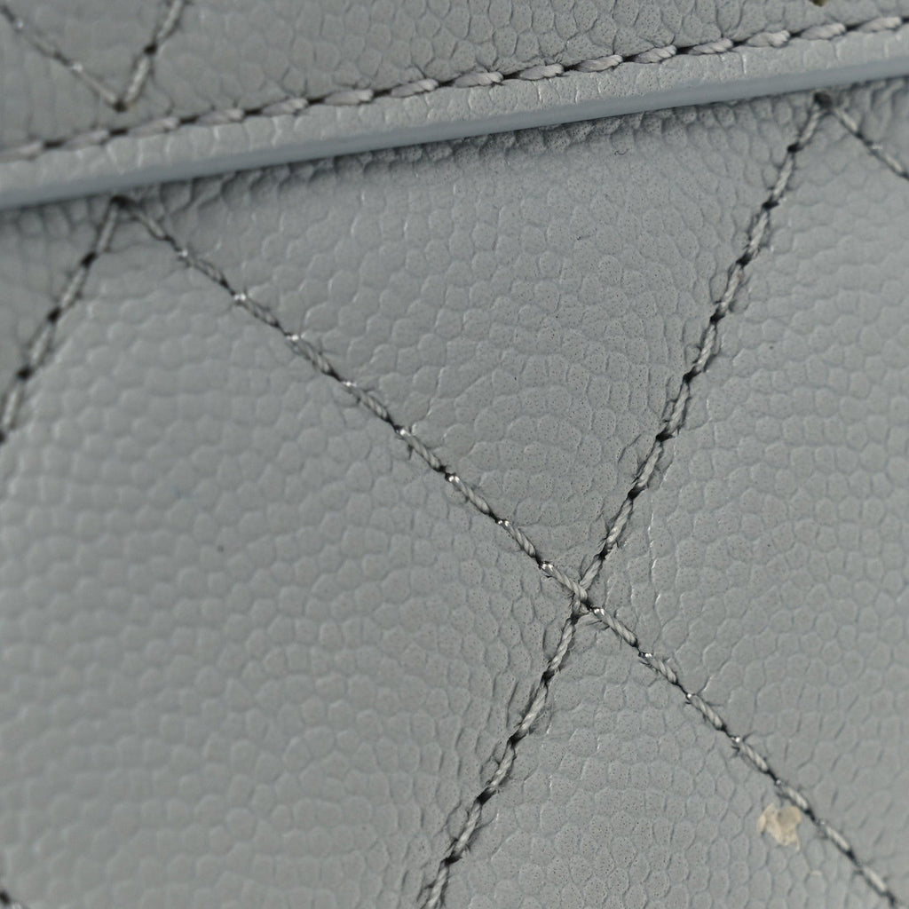 Chanel Caviar Quilted Shopping Tote Light Green