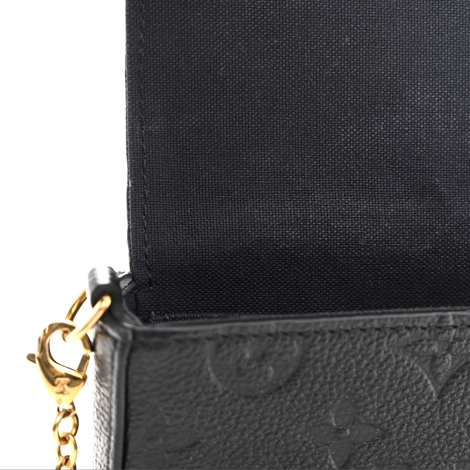 Louis Vuitton Empreinte Pochette Felicie Chain Wallet Black