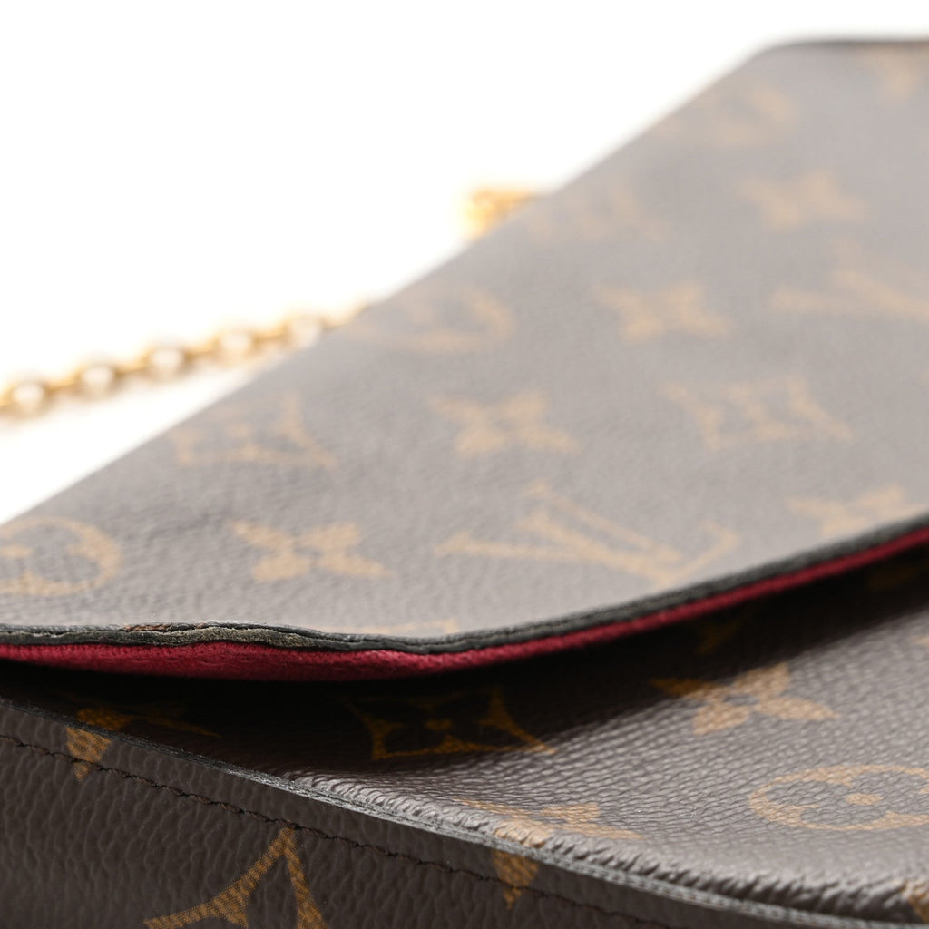 Louis Vuitton Monogram Pochette Felicie Chain Wallet Fuchsia