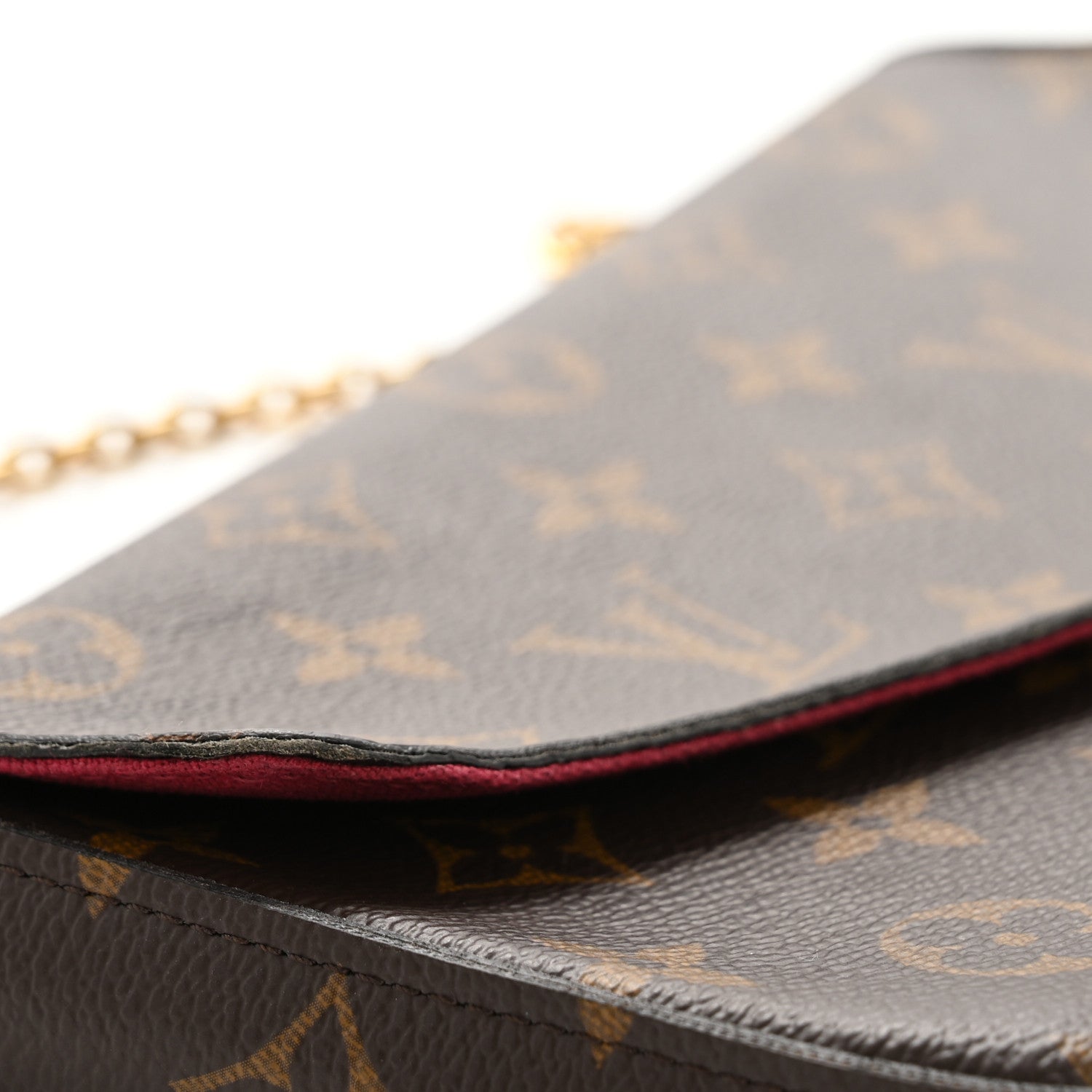 Louis Vuitton Monogram Pochette Felicie Chain Wallet Fuchsia