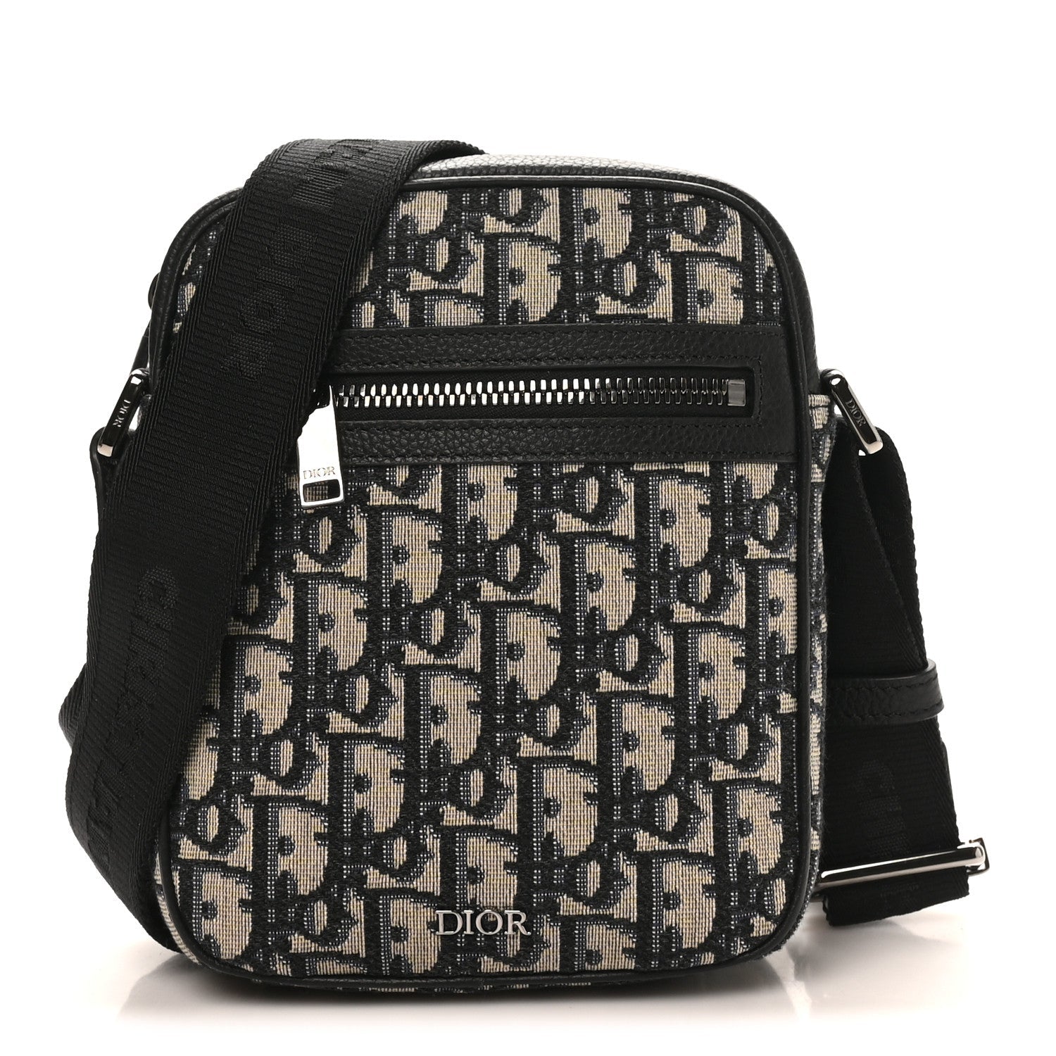 Christian Dior Oblique Messenger Pouch Beige Black