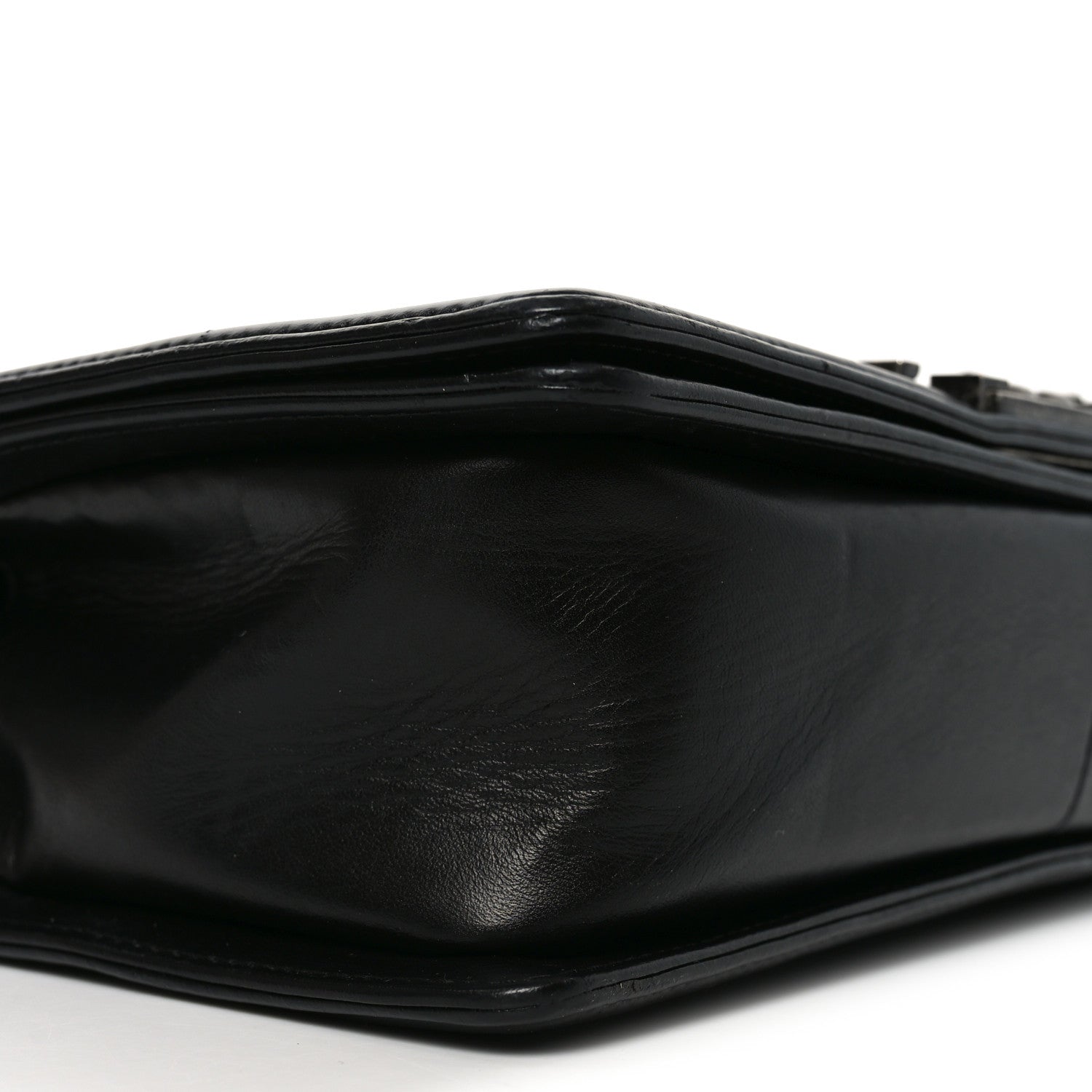 Chanel Calfskin Pleated Medium Boy Flap Black