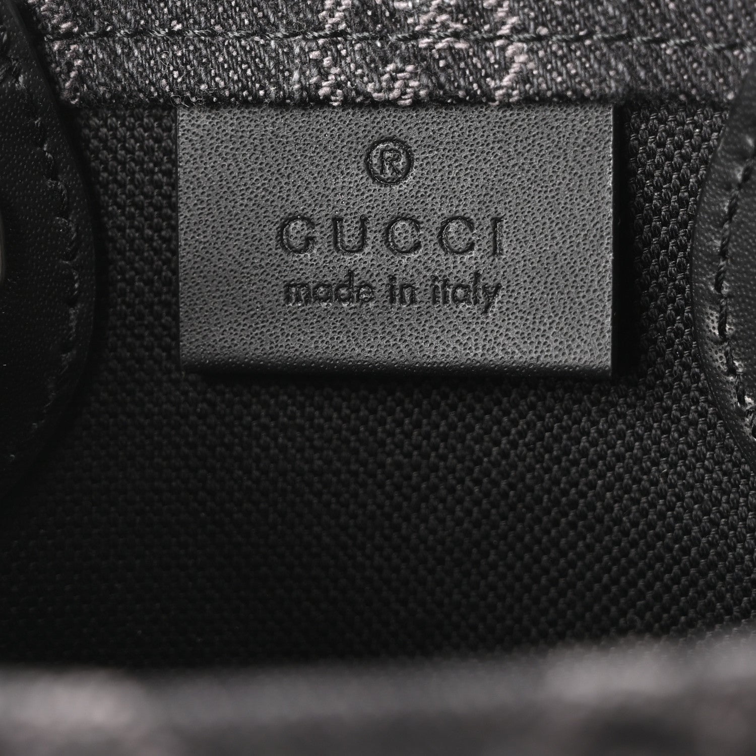 Gucci Denim GG Monogram Calfskin Mini Ophidia Tote Bag Black