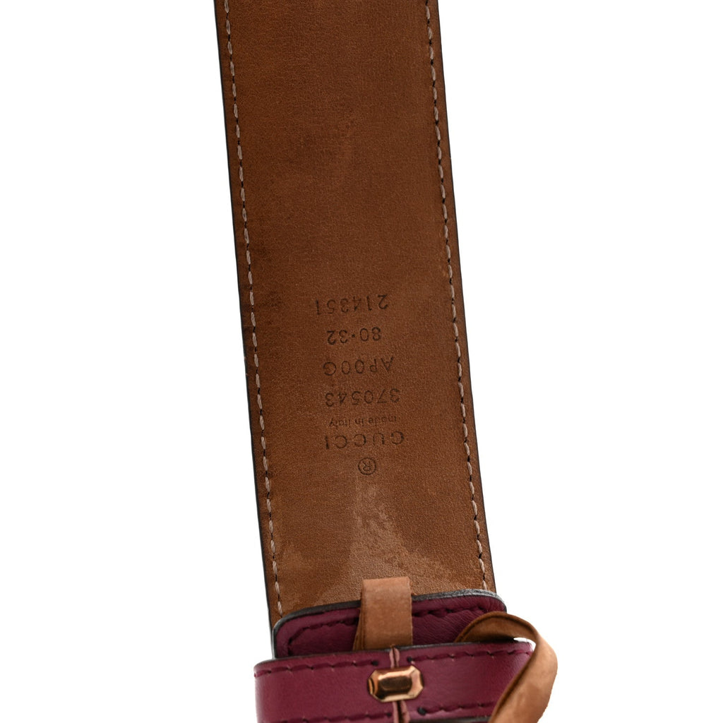 Gucci Moon Calfskin Interlocking G 37mm Belt 80 32 Glossy Pink