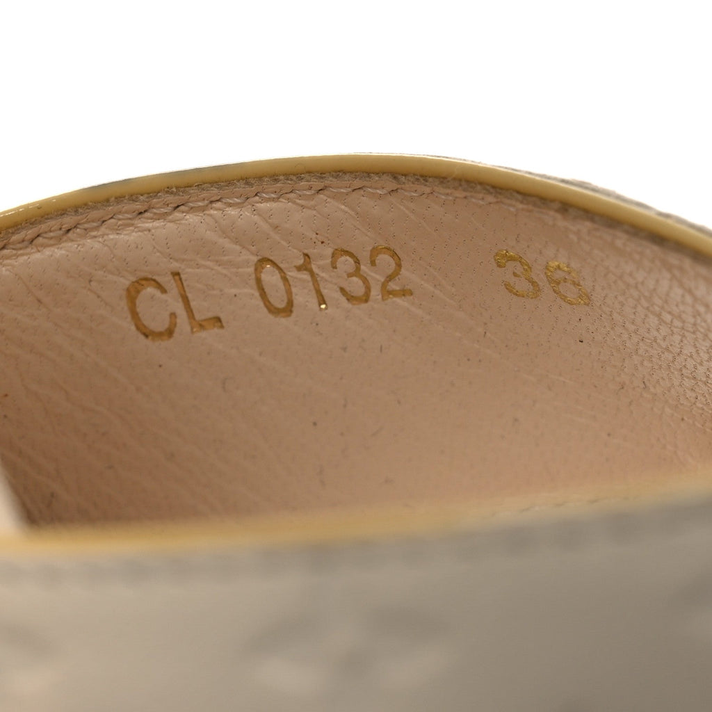 Louis Vuitton Calfskin Monogram Embossed Espadrille Wedge Sandals 36 White