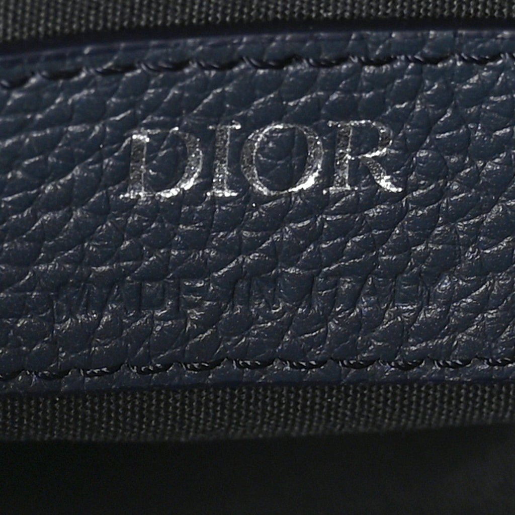 Christian Dior Oblique Mens Saddle Bag Black Blue