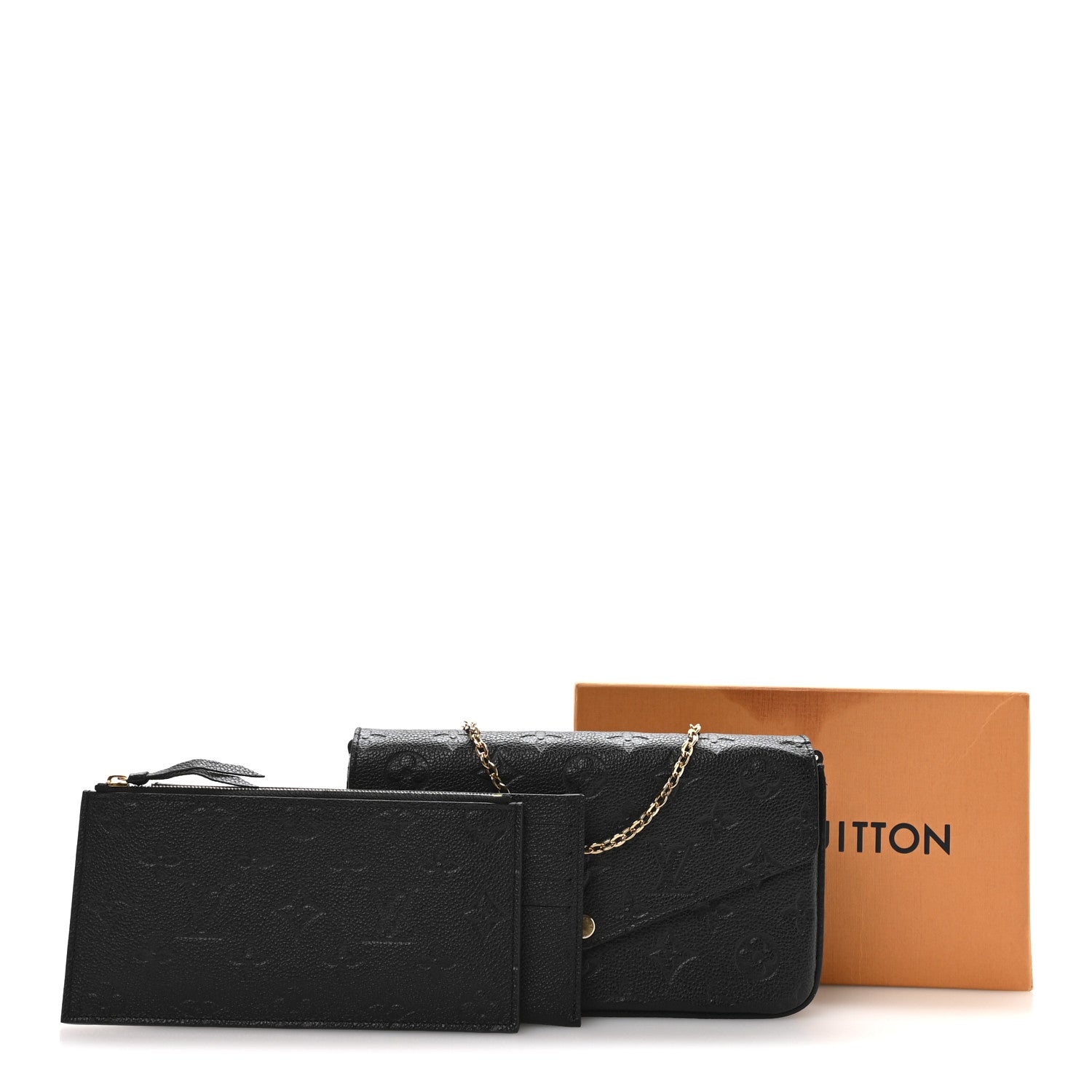 Louis Vuitton Empreinte Pochette Felicie Chain Wallet Black