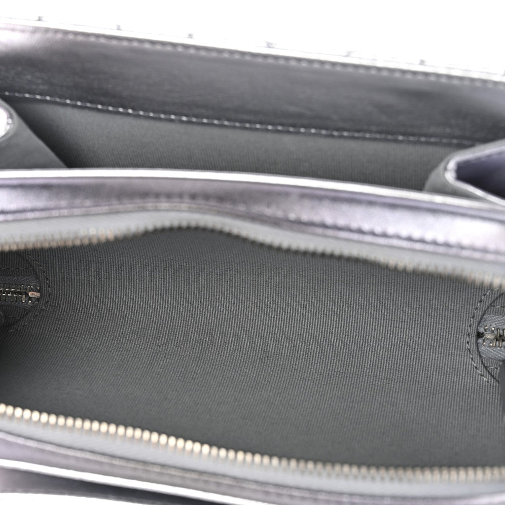 Chanel Metallic Lambskin Like A Wallet Flap Silvery Black