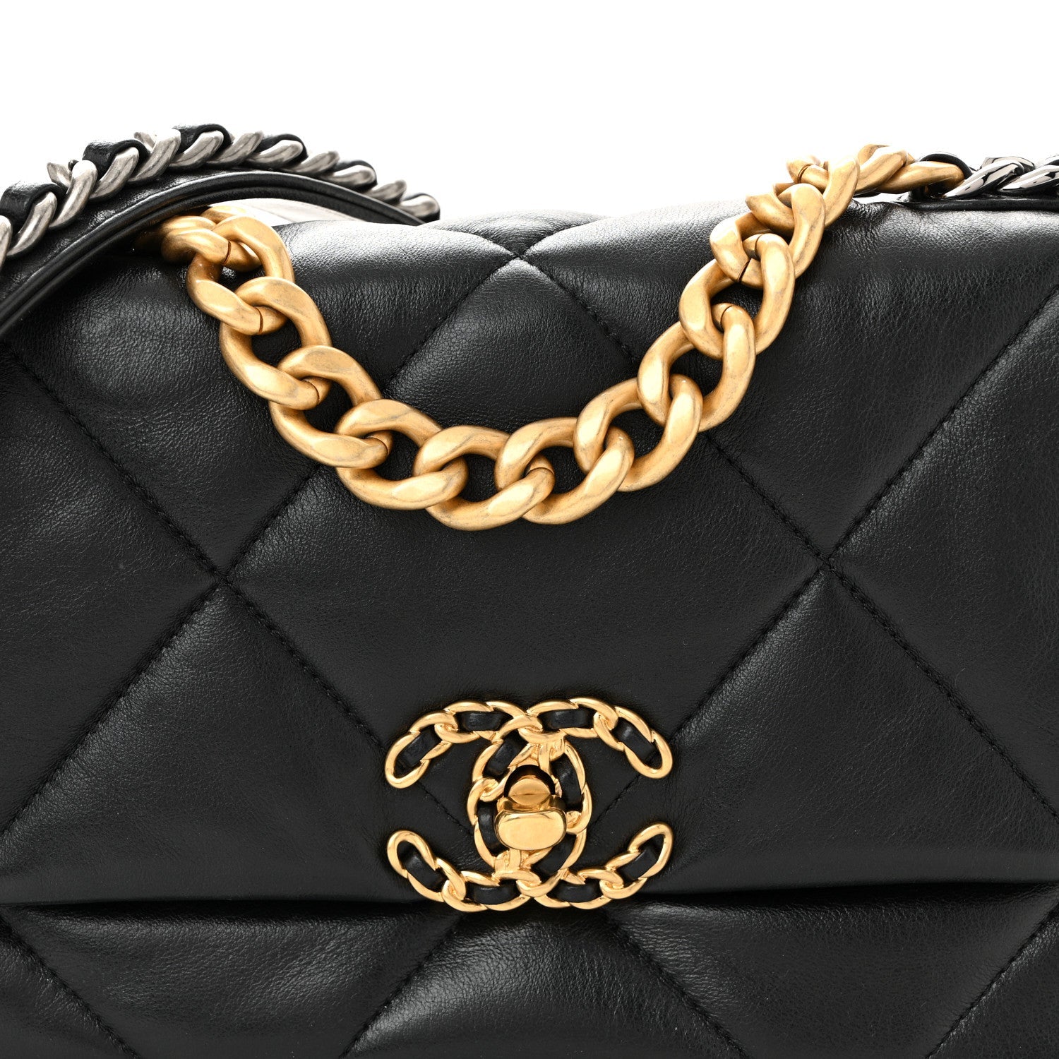 Chanel Lambskin Quilted Medium Chanel 19 Flap Black