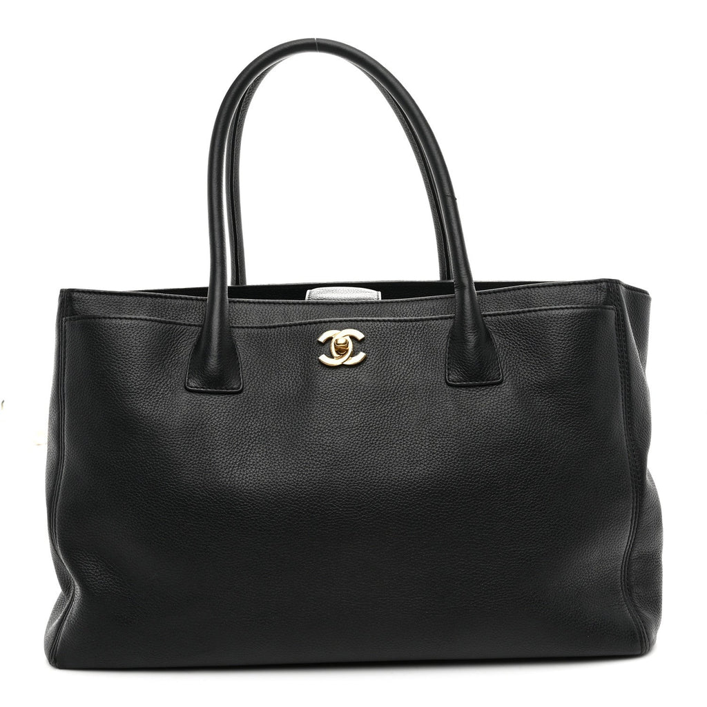 Chanel Calfskin Cerf Executive Shopper Tote Black