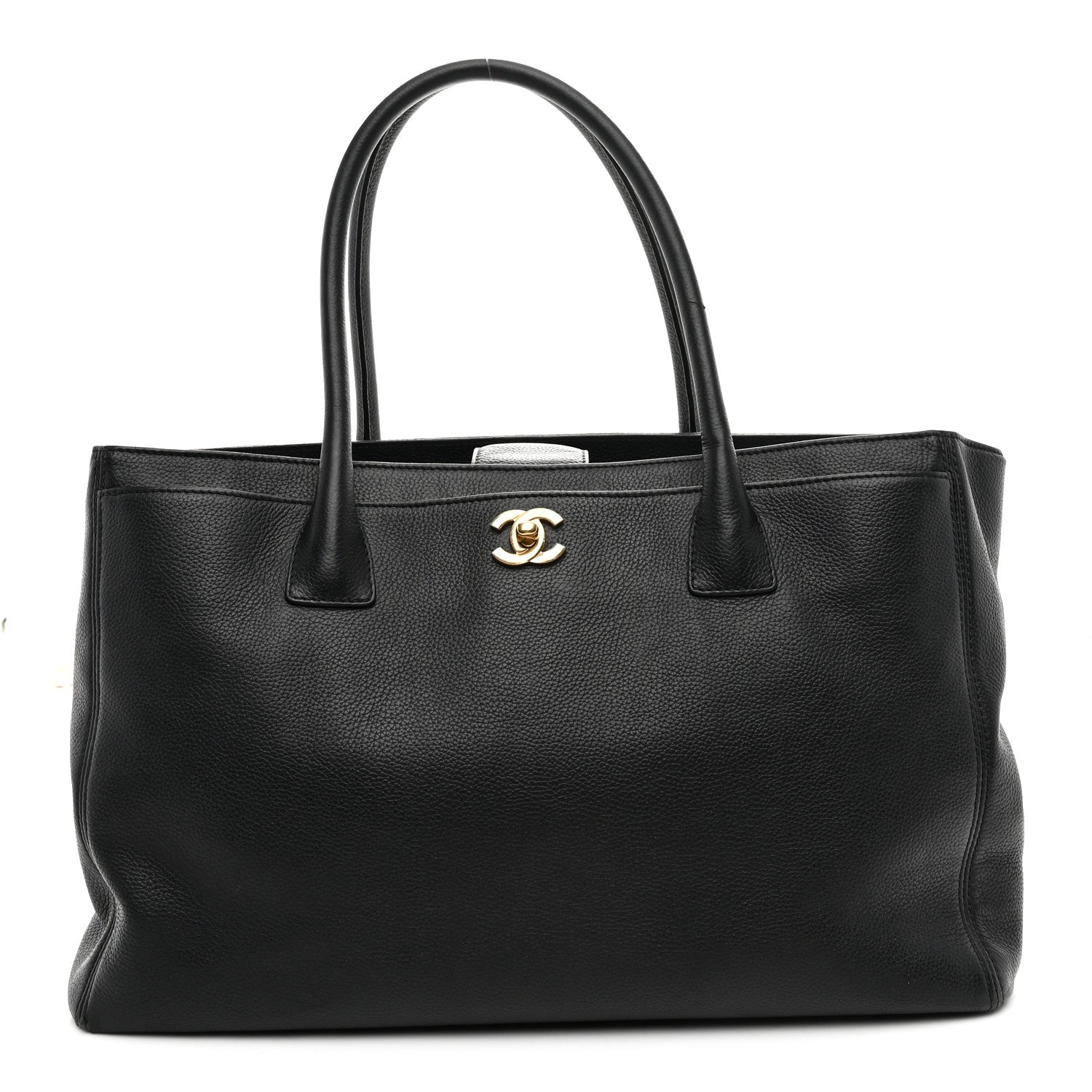 Chanel Calfskin Cerf Executive Shopper Tote Black