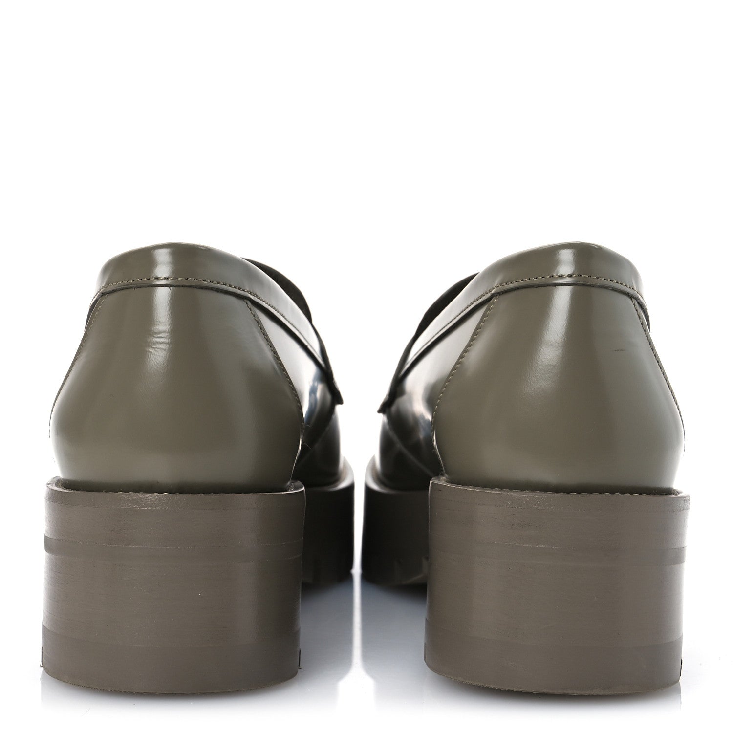 Calfskin Metal CC Loafers 40 Khaki