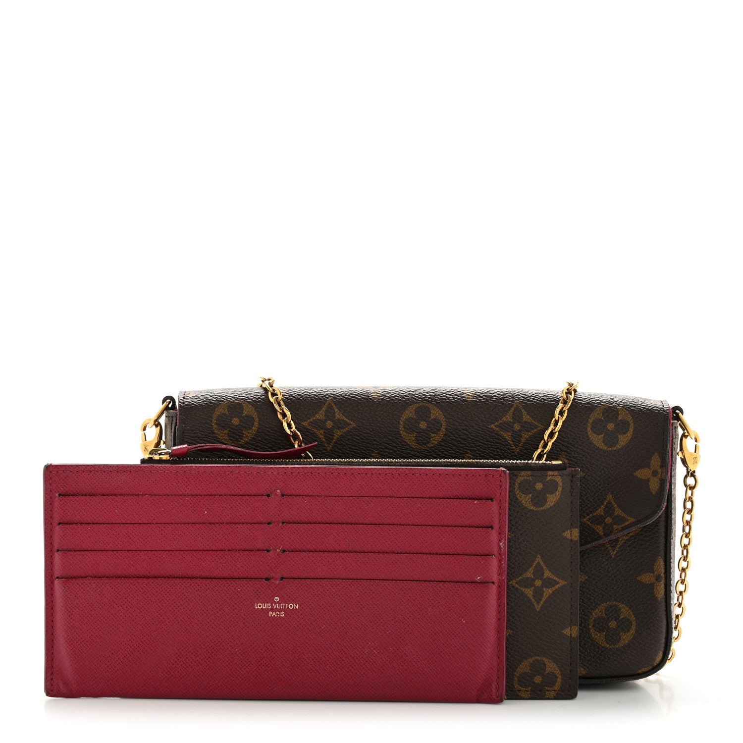 Louis Vuitton Monogram Pochette Felicie Chain Wallet Fuchsia